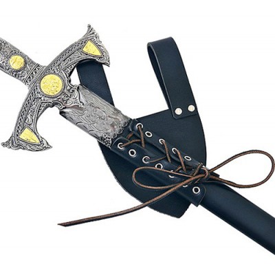 Black Leather Medieval  Angled Hanger/Frog for Sword/Rapier/Saber/Short Sword